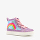 Meisjes sneakers met glitters en regenboog paars