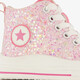 Hoge meisjes sneakers met glitters roze