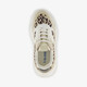 Meisjes dad sneakers met panterprint details beige