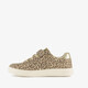 Meisjes sneakers met panterprint en glitters beige goud