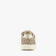 Meisjes sneakers met panterprint en glitters beige goud
