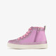Hoge meisjes sneakers met glitters en pailletten roze