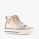 Hoge meisjes sneakers metallic goud