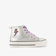 Hoge meisjes sneakers metallic zilver