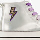 Hoge meisjes sneakers metallic zilver