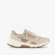 Suede dames sneakers beige bruin