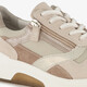 Suede dames sneakers beige bruin