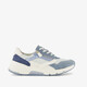 Suede dames sneakers blauw wit