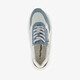 Suede dames sneakers blauw wit