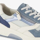 Suede dames sneakers blauw wit