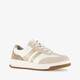 Leren dames sneakers wit beige