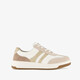 Leren dames sneakers wit beige