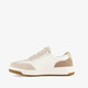 Leren dames sneakers wit beige