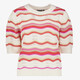 Gehaakte dames trui wit roze