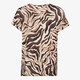 Dames top met zebraprint bruin