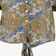 Dames blouse met knoopdetail blauw bruin