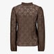 Dames blouse met kant bruin
