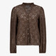 Dames blouse met kant bruin
