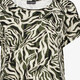 Dames top met print groen beige