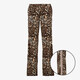 Dames wide leg broek met bies en panterprint