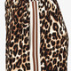 Dames wide leg broek met bies en panterprint