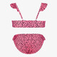 Meisjes bikini met stippenprint roze zwart
