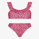 Meisjes bikini met stippenprint roze zwart
