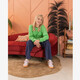 VL Court Bold suede dames sneakers roze groen