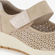 Dames instappers met H leest beige