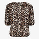 Dames blouse met panterprint en strikjes