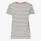 Gestreepte dames T-shirt wit blauw