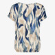 Dames T-shirt met grafische print blauw beige