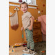 Jongens polo met rits beige