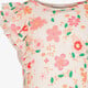 Meisjes top met bloemenprint creme