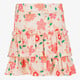 Meisjes rok met bloemenprint creme