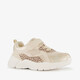 Meisjes sneakers met luipaardprint beige goud