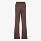 Dames wide leg broek met bies bruin