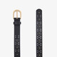 Dames riem met perforaties en studs zwart