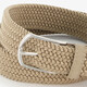 Gevlochten heren riem beige