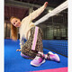 Meisjes wide leg broek met panterprint