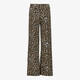Meisjes wide leg broek met panterprint