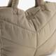 Gewatteerde dames shopper beige