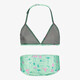 Meisjes bikini met tropische print groen