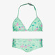 Meisjes bikini met tropische print groen