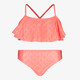 Meisjes bikini roze met print