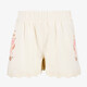 Meisjes short met borduursels wit