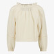 Meisjes top met lange mouwen lichtbeige