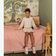 Meisjes top met lange mouwen lichtbeige
