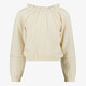 Meisjes top met lange mouwen lichtbeige