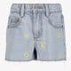 Meisjes denim short met madeliefjes